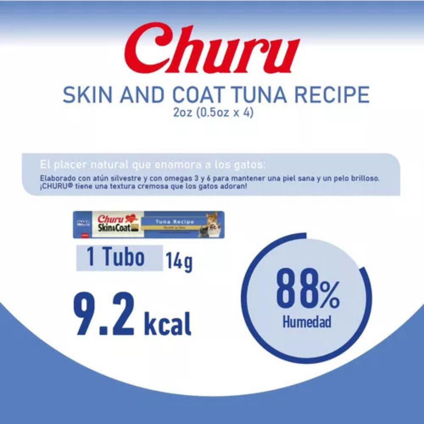 Churu Skin & Coat Premios para Gato (Paquete 4 tubos 14g)