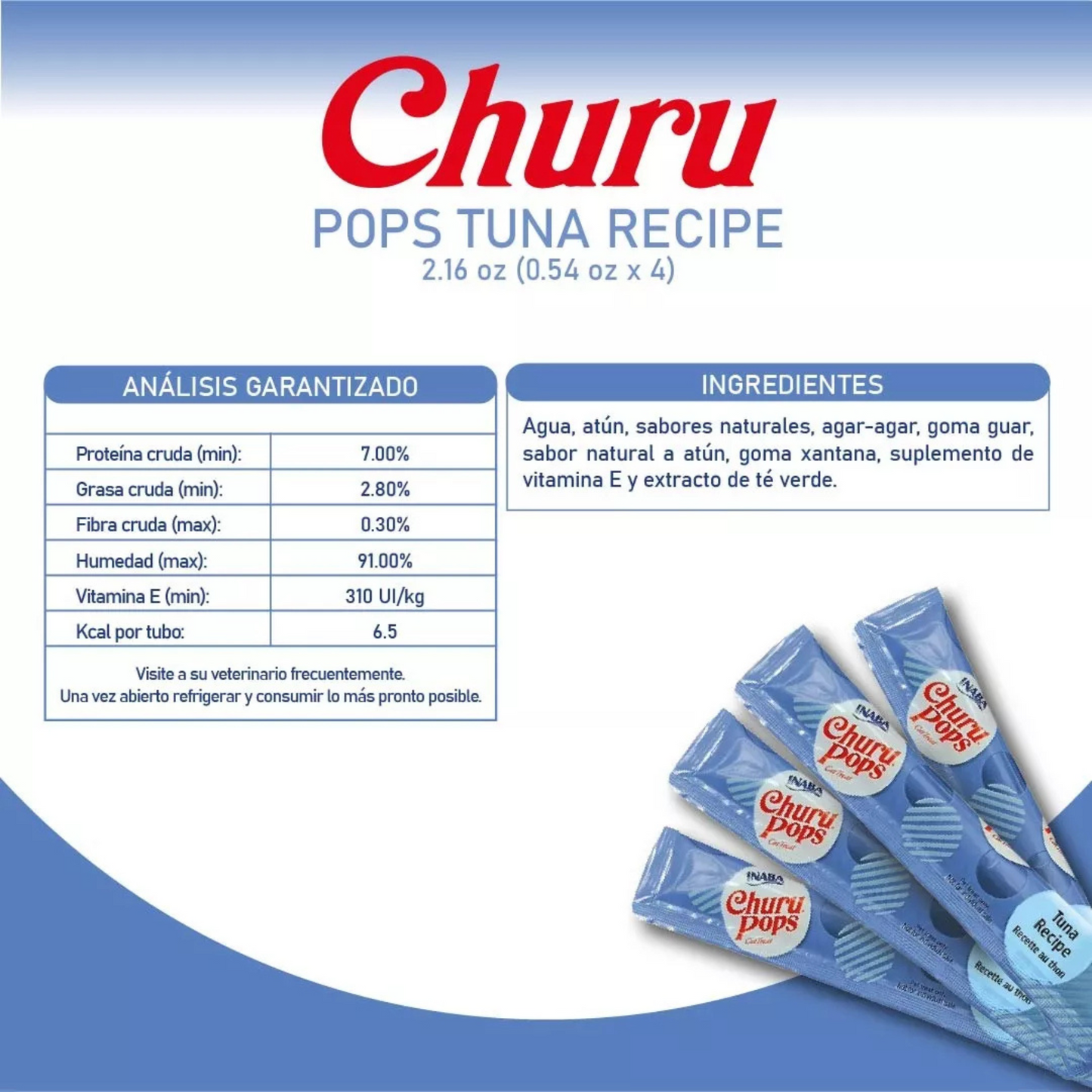 Churu Pops Premios para gato (Paquete 4 tubos 15g)
