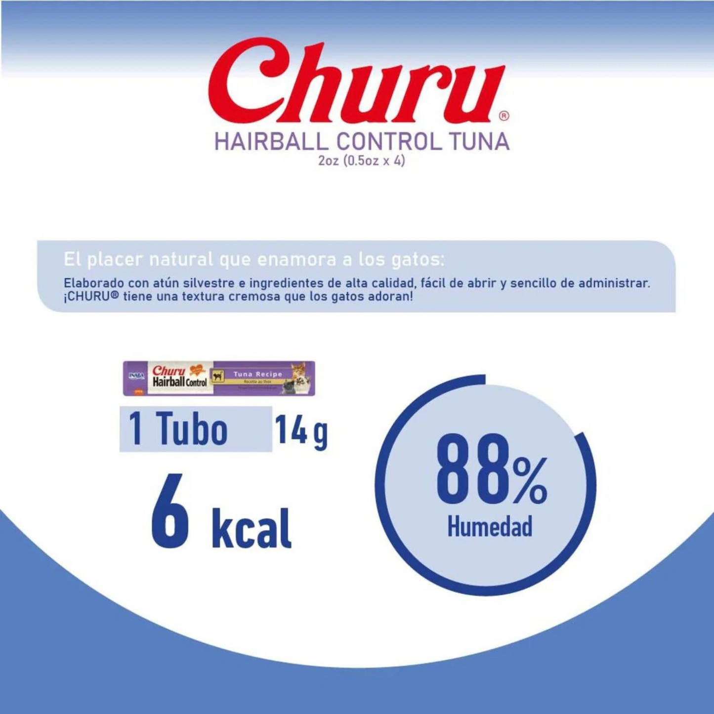 Churu Hairball Control Premios para Gato (Paquete 4 tubos 14g)