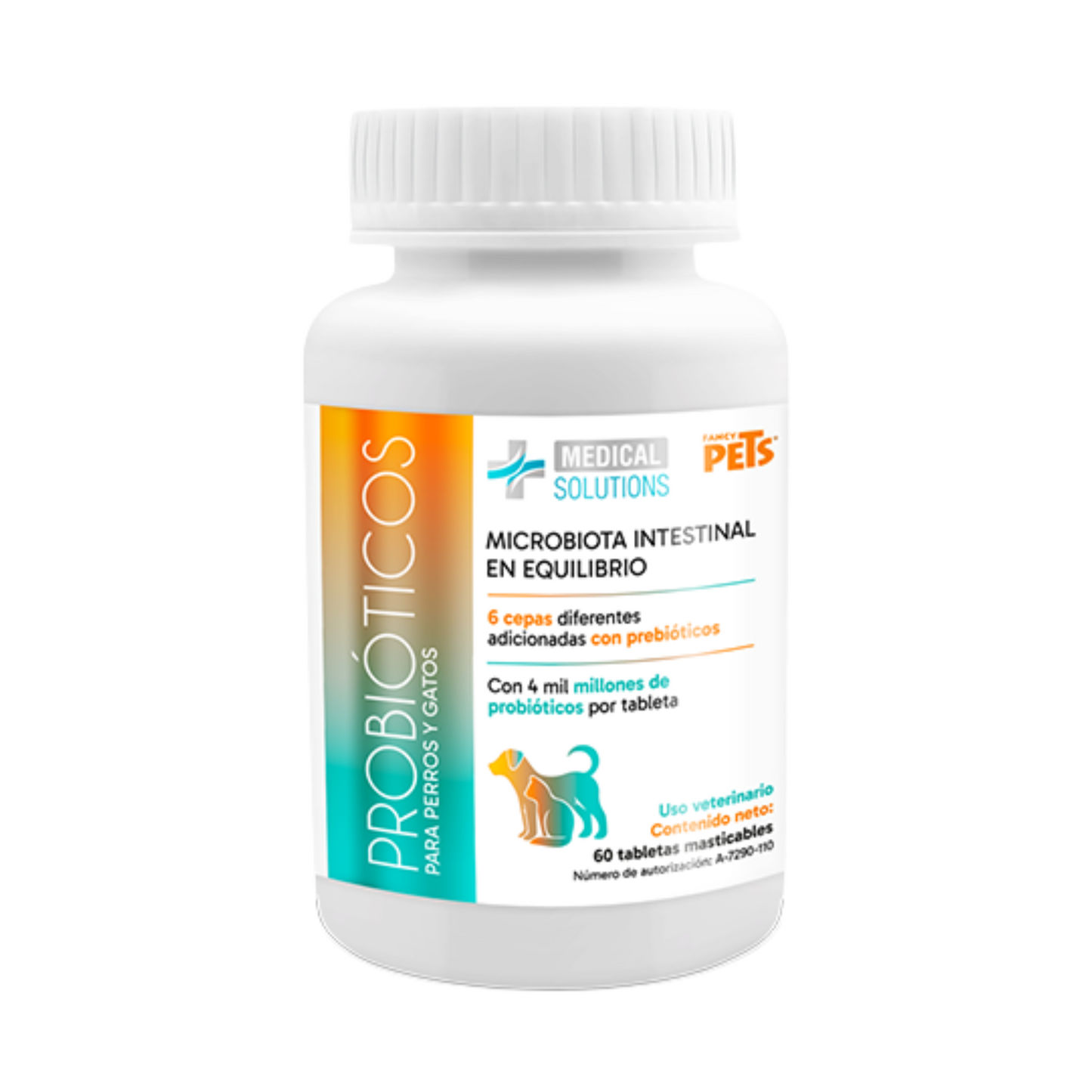 Probióticos masticables para perros y gatos 60 tabletas