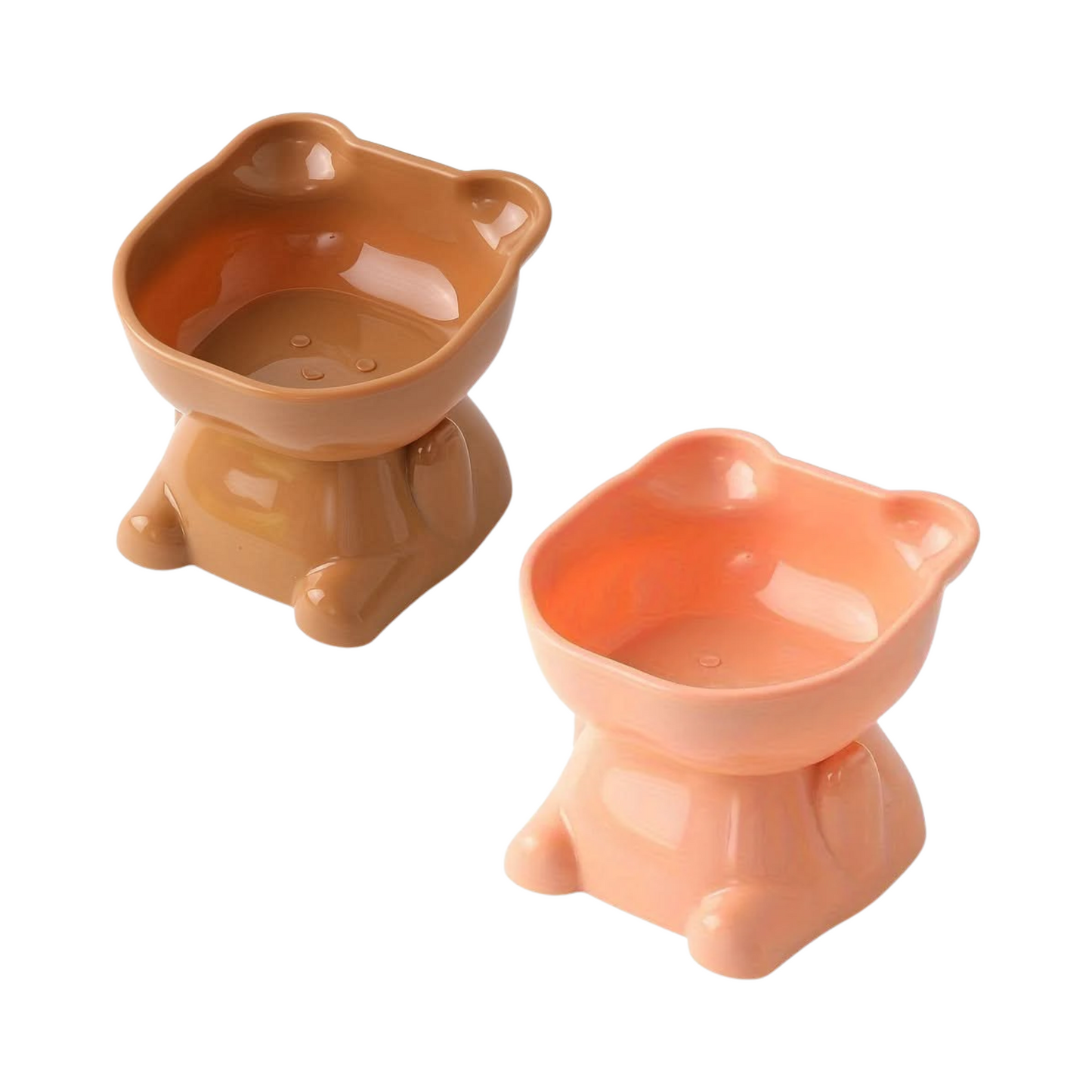 Tazón elevado de oso