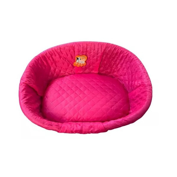Cama de plástico con cojín y funda lisa