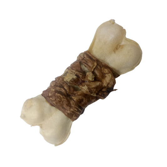 Hueso de carnaza envuelto en pulmón deshidratado(x2)