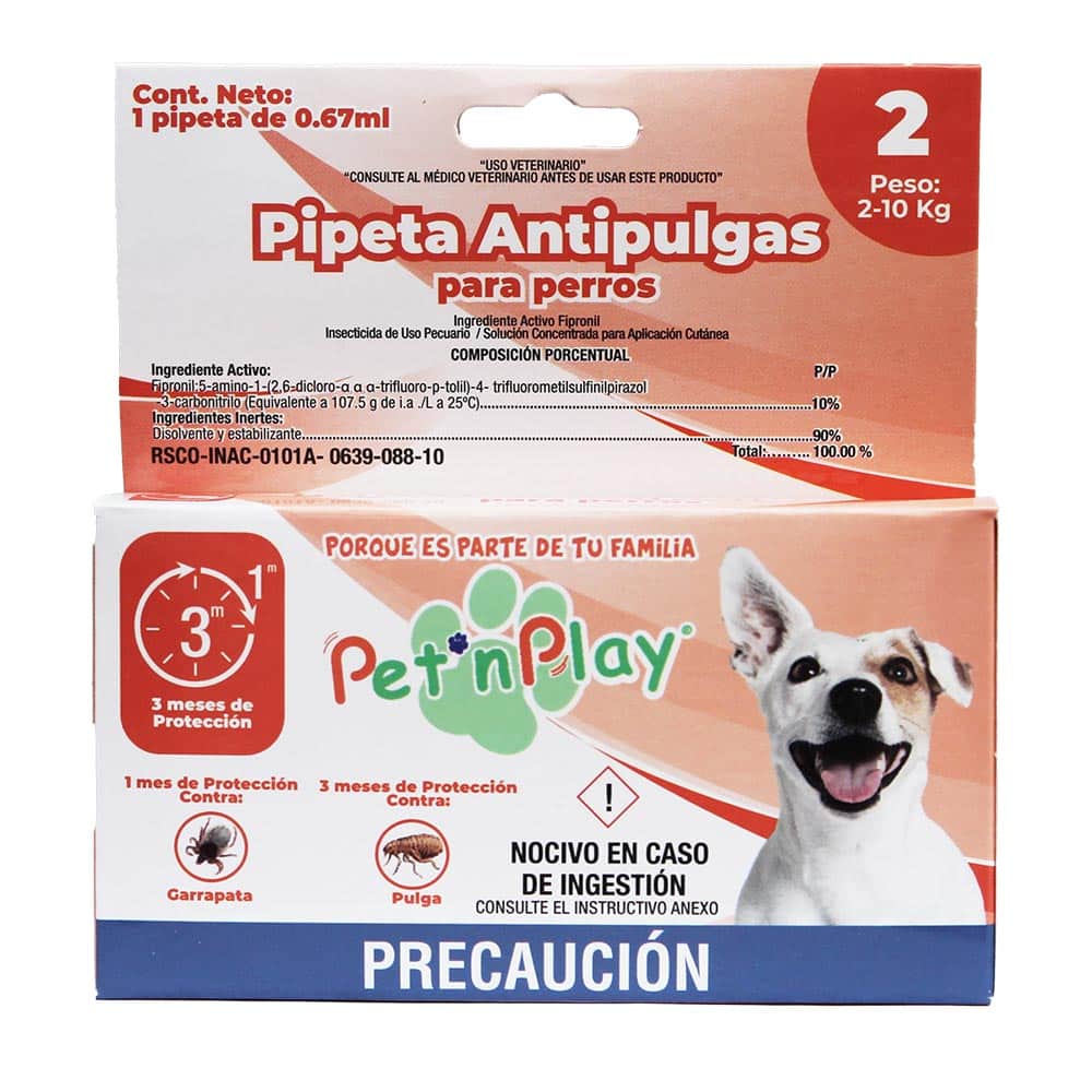 Pipeta antipulgas y garrapatas spot on fipronil