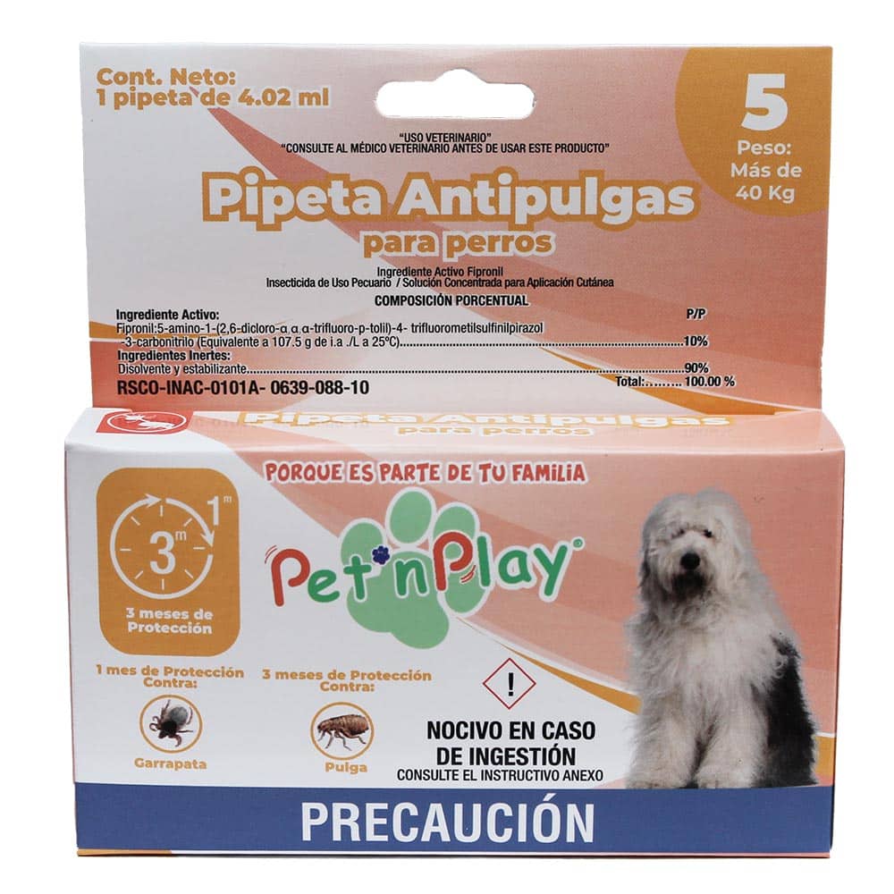 Pipeta antipulgas y garrapatas spot on fipronil