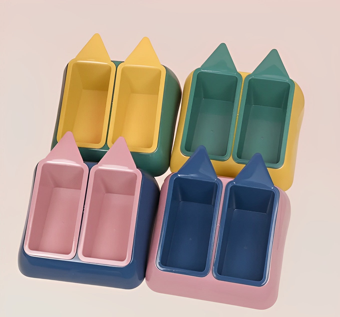 Plato doble inclinado removible modelo triángulo