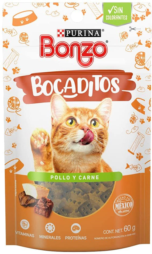 Bonzo bocaditos de pollo y carne 60g