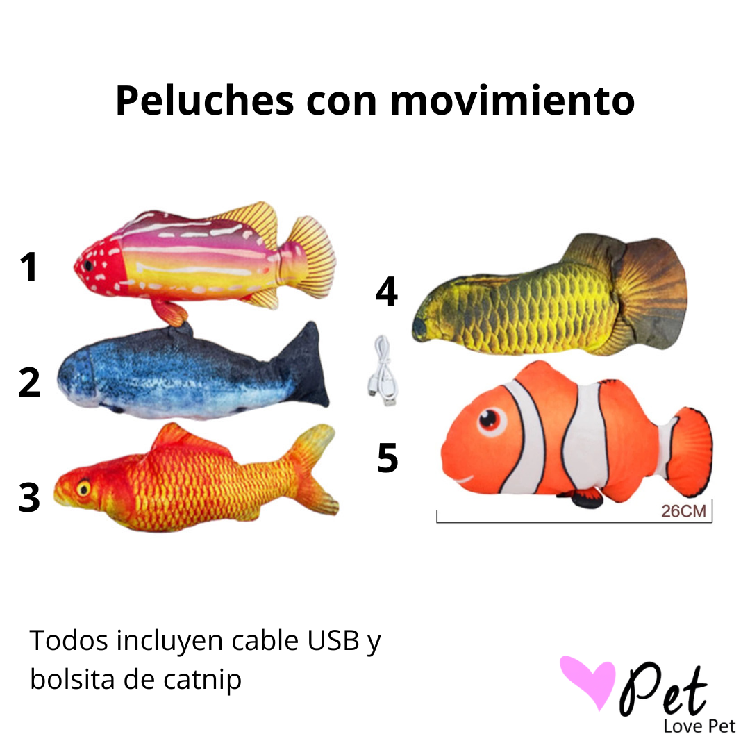 Peluche de pez con movimiento