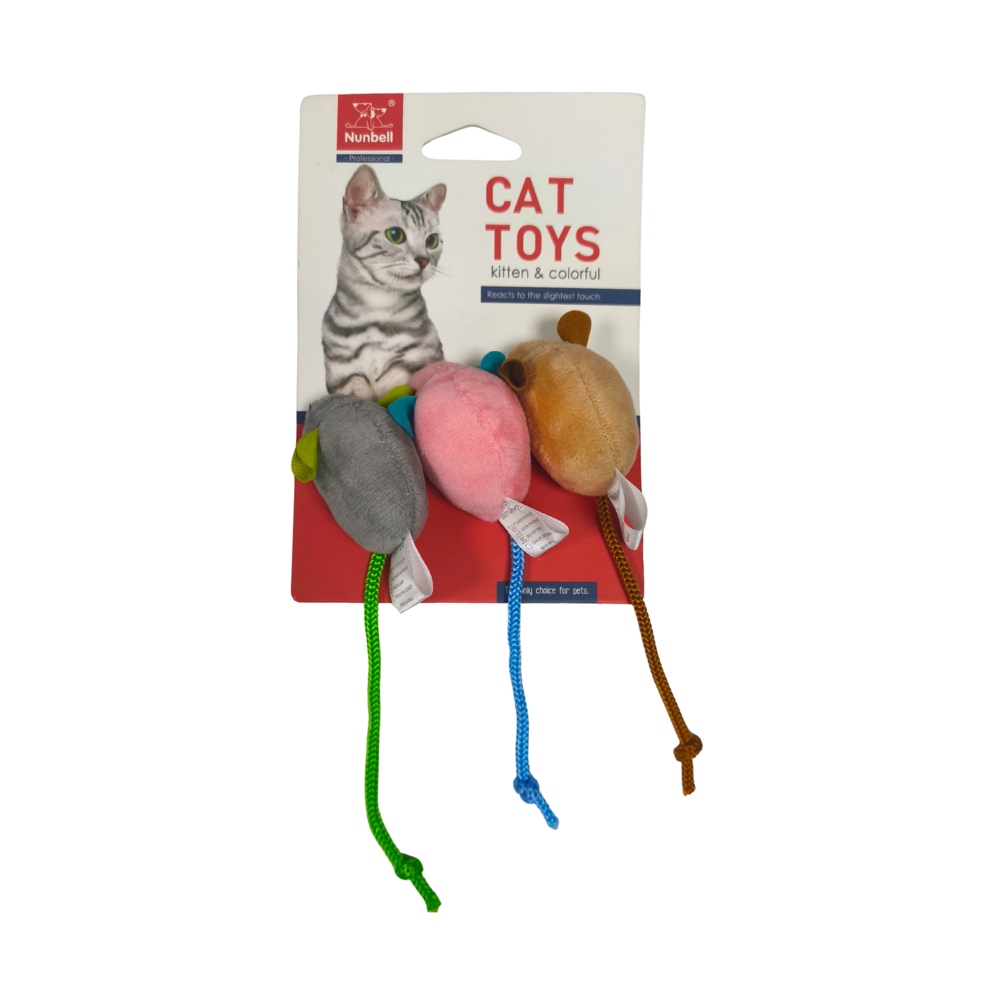 Set de 3 ratones de peluche