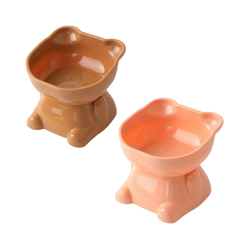 Tazón elevado de oso