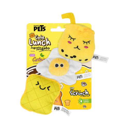 Pack 3 juguetes para gato de desayuno