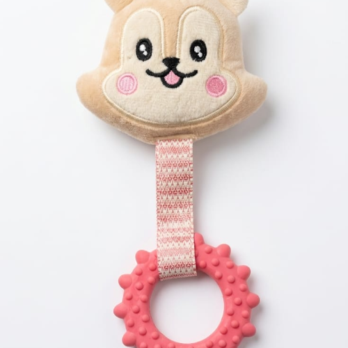 peluche de ardilla con mordedera
