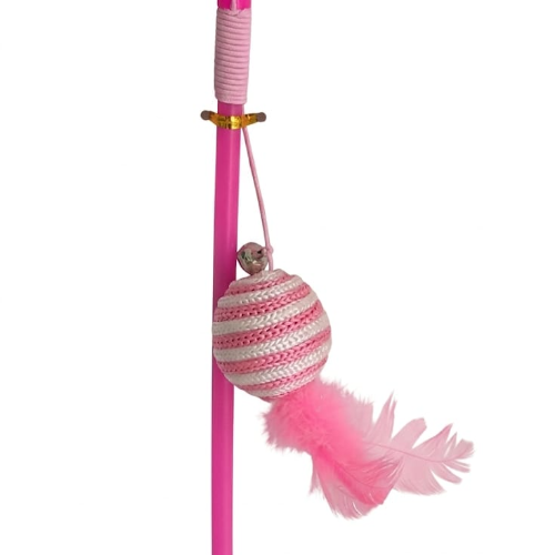 Vara para gatos con pelota y plumas