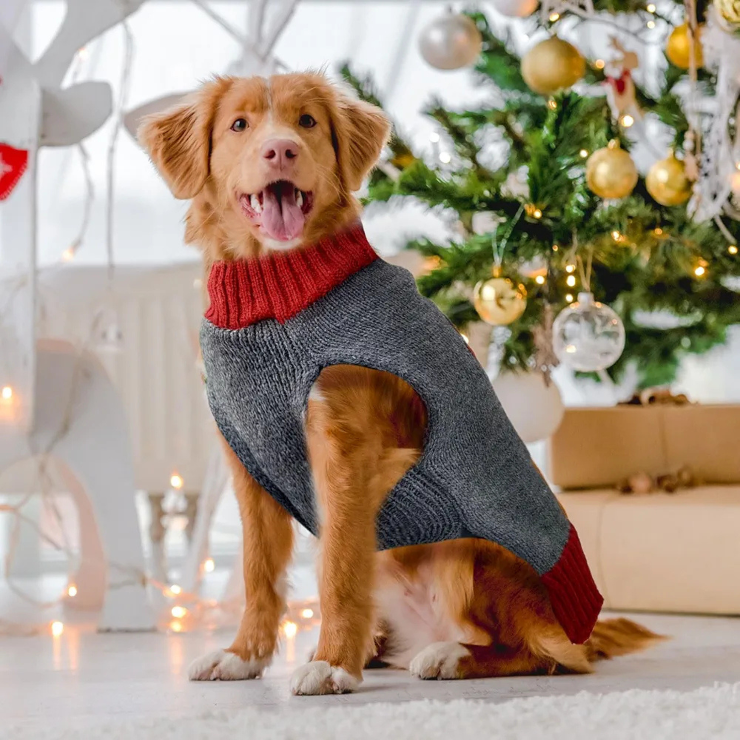 Suéter de reno con tartán