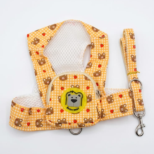 Pechera con bolsa y estampado de osos
