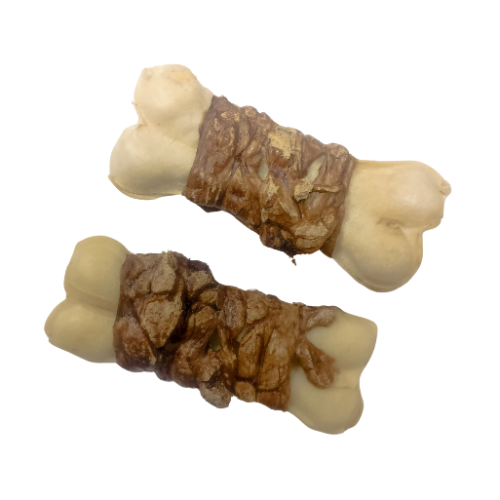 Hueso de carnaza envuelto en pulmón deshidratado(x2)