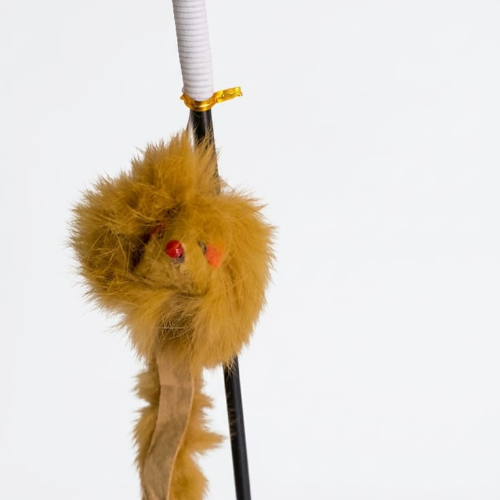 Vara para gato con ratón de peluche