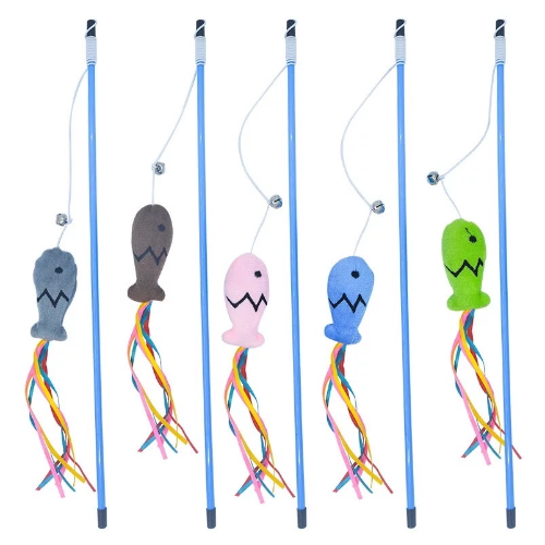 Vara con pez de peluche