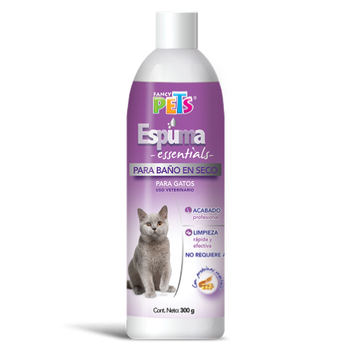 Espuma para baño en seco para gatos
