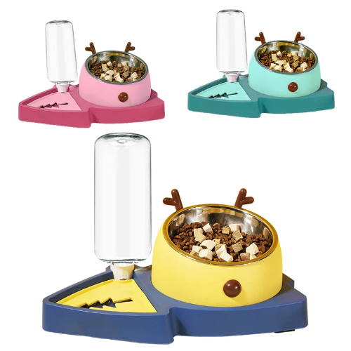 Bebedero y comedero elevado multifuncional