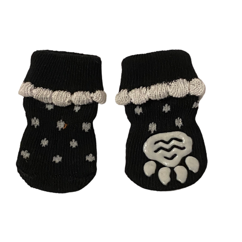 Calcetines con lunetas blancas y olán