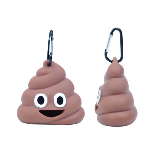 Dispensador de bolsas para heces en forma de popó